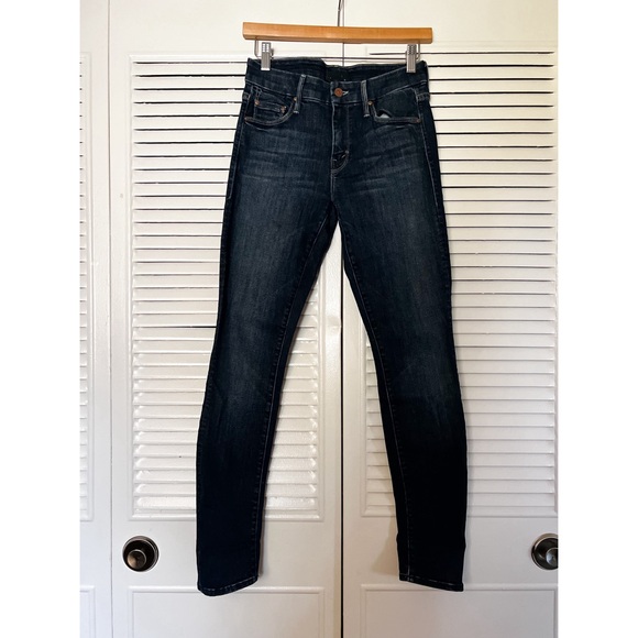 Mother | The Looker Skinny Jeans in Here Kitty, Kitty Dark Wash - Picture 1 of 9
